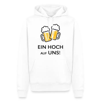 Ein Hoch Auf Uns! Bierkrüge Stoßen An (Bier / 2C) - Männer Premium Bio Hoodie - Weiß - Vorne - Nico (187cm)