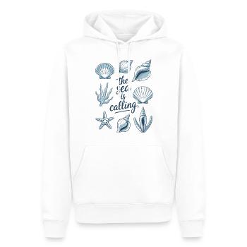 Strand ruft – Meeresliebe Shirt - Männer Premium Bio Hoodie - Weiß - Vorne - Nico (187cm)