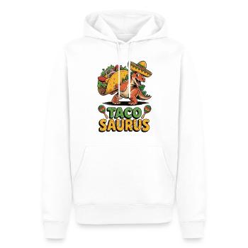 Lustiger Taco-Dino mit Sombrero - Männer Premium Bio Hoodie - Weiß - Vorne - Nico (187cm)