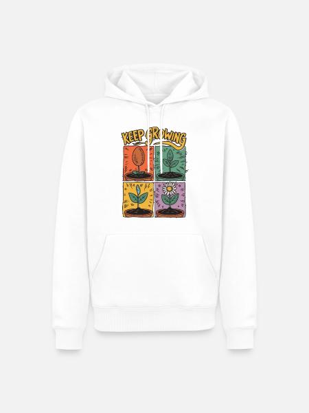 Positive development – Keep Growing - Men’s Premium Organic Hoodie - white