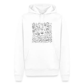 Mais le premier café – Doodle Design - Sweat à capuche Premium bio Homme - blanc - Devant - Nico (187cm)