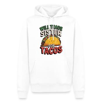 Déclaration de t-shirt taco drôle - Sweat à capuche Premium bio Homme - blanc - Devant - Nico (187cm)