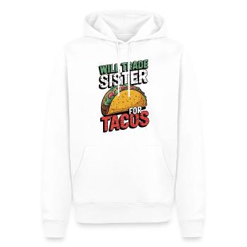 Remplacez votre sœur par des tacos - Sweat à capuche Premium bio Homme - blanc - Devant - Nico (187cm)