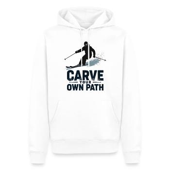 Carve Your Own Path Skifahrer Skifahren - Männer Premium Bio Hoodie - Weiß - Vorne - Nico (187cm)
