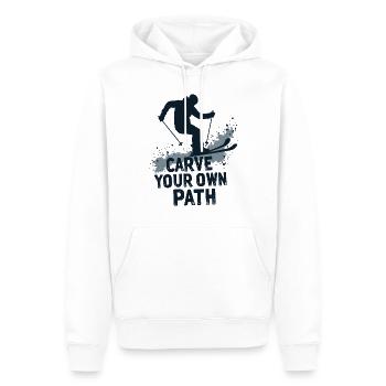 Carve Your Own Path Skifahrer Skifahren - Männer Premium Bio Hoodie - Weiß - Vorne - Nico (187cm)