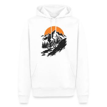 Mountainbike Abenteuer in der Natur - Männer Premium Bio Hoodie - Weiß - Vorne - Nico (187cm)