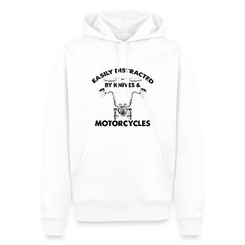 Couteaux et motos Collectionneurs de couteaux Motards - Sweat à capuche Premium bio Homme - blanc - Devant - Nico (187cm)