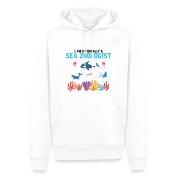 Zooologiste marin officiel Zooologie Mer - Sweat à capuche Premium bio Homme - blanc - Devant - Nico (187cm)