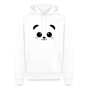 Kawaii Panda Bear Face White Shirt Top - Men’s Premium Organic Hoodie - white - Front - Nico (187cm)