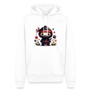 Ninja - Männer Premium Bio Hoodie - Weiß - Vorne - Nico (187cm)