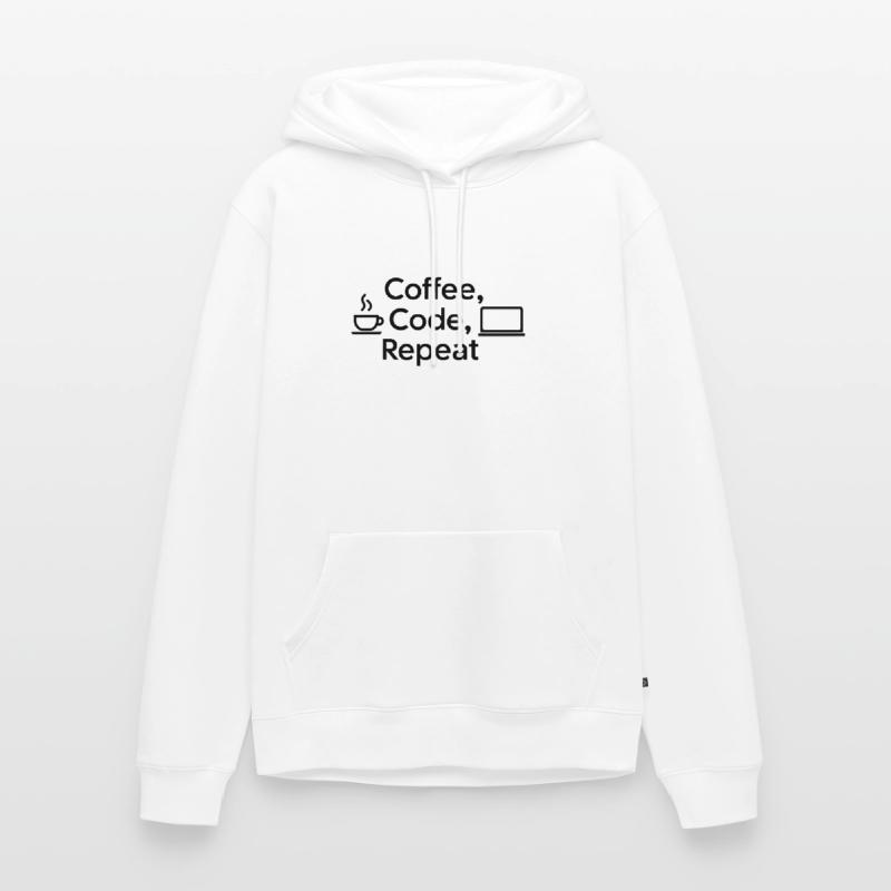 Kaffee & Code: Tägliche Routine Männer Premium Bio Hoodie