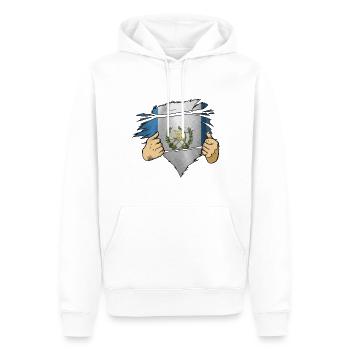 Guatemala drapeau guatémaltèque ADN I cadeau - Sweat à capuche Premium bio Homme - blanc - Devant - Nico (187cm)