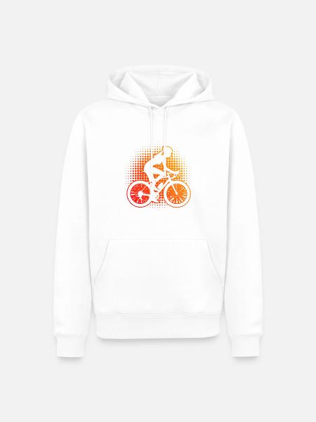 Cyclistes VTT Femme Vélo VTT - Sweat à capuche Premium bio Homme - blanc