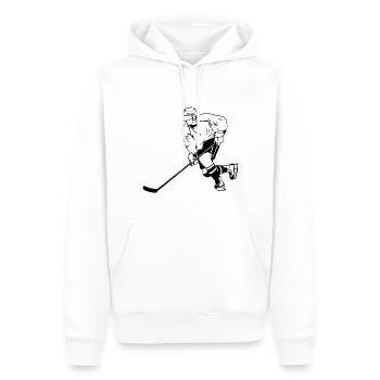 Hockey sur glace - Sweat à capuche Premium bio Homme - blanc - Devant - Nico (187cm)