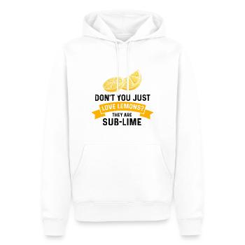 Lemon Design Lemonades Stand Boss Vente de citron - Sweat à capuche Premium bio Homme - blanc - Devant - Nico (187cm)
