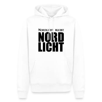 Nordlicht - Norddeutsch - Spruch - Männer Premium Bio Hoodie - Weiß - Vorne - Nico (187cm)