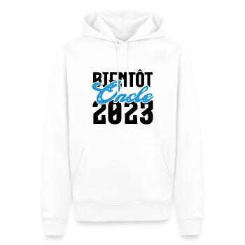 Cadeau Annonce grossesse bientôt Oncle 2023.Tonton - Sweat à capuche Premium bio Homme - blanc - Devant - Nico (187cm)