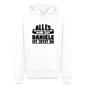 Alles wird gut Daniele ist jetzt da - Männer Premium Bio Hoodie - Weiß - Vorne - Nico (187cm)