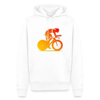 Vélo de route femme homme Cyclisme sur route Cyclisme sur route - Sweat à capuche Premium bio Homme - blanc - Devant - Nico (187cm)