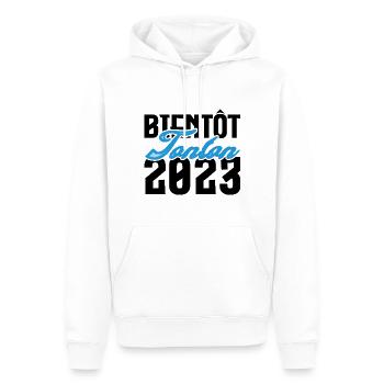 Cadeau Annonce grossesse bientôt Tonton 2023.Oncle - Sweat à capuche Premium bio Homme - blanc - Devant - Nico (187cm)