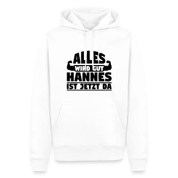 Alles wird gut Hannes ist jetzt da - Männer Premium Bio Hoodie - Weiß - Vorne - Nico (187cm)