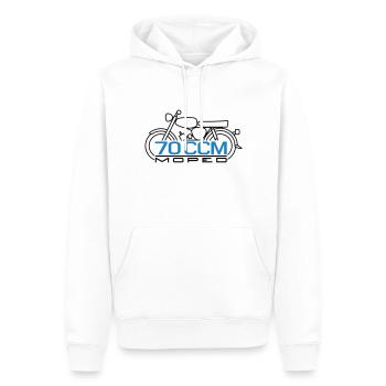 70ccm Moped S50 Emblem - Männer Premium Bio Hoodie - Weiß - Vorne - Nico (187cm)