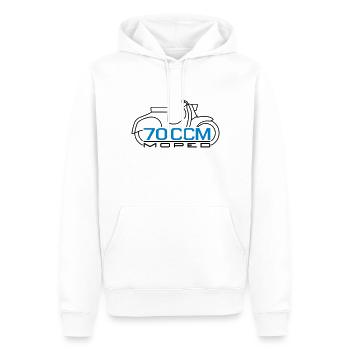 70ccm Moped Emblem - Männer Premium Bio Hoodie - Weiß - Vorne - Nico (187cm)