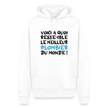 Le meilleur plombier - Sweat à capuche Premium bio Homme - blanc - Devant - Nico (187cm)