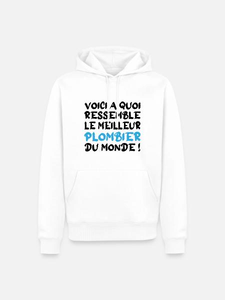 Le meilleur plombier - Sweat à capuche Premium bio Homme - blanc