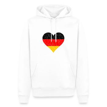 Deutschland Herz - Männer Premium Bio Hoodie - Weiß - Vorne - Nico (187cm)