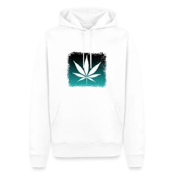 Ganja Weed Kiffen - Männer Premium Bio Hoodie - Weiß - Vorne - Nico (187cm)