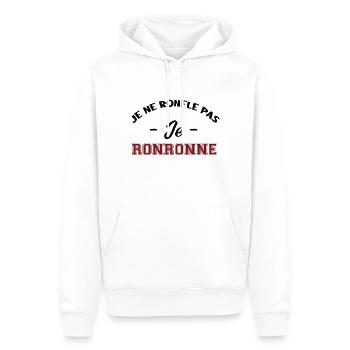 je ne ronfle pas je ronronne - Sweat à capuche Premium bio Homme - blanc - Devant - Nico (187cm)