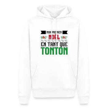 Le premier Noël en tant que tonton - Sweat à capuche Premium bio Homme - blanc - Devant - Nico (187cm)