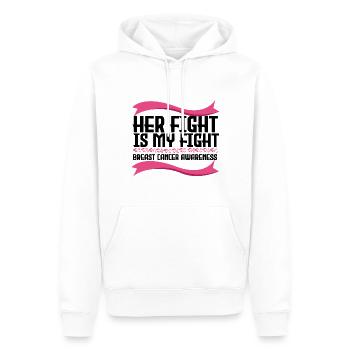 Sein Kampf ist unser Kampf - Krebs - Männer Premium Bio Hoodie - Weiß - Vorne - Nico (187cm)