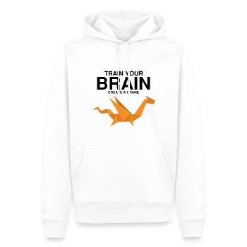 Conception d'origami japonais et origami kirigami - Sweat à capuche Premium bio Homme - blanc - Devant - Nico (187cm)