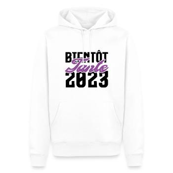 Cadeau Annonce grossesse bientôt Tante 2023. tata. - Sweat à capuche Premium bio Homme - blanc - Devant - Nico (187cm)