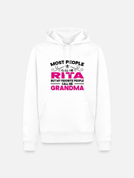 Rita Name Funny Personalized Grandma - Men’s Premium Organic Hoodie - white
