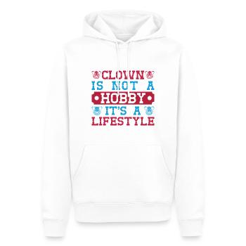 Le clown n’est pas une idée de cadeaux d’artiste de cirque de loisir - Sweat à capuche Premium bio Homme - blanc - Devant - Nico (187cm)