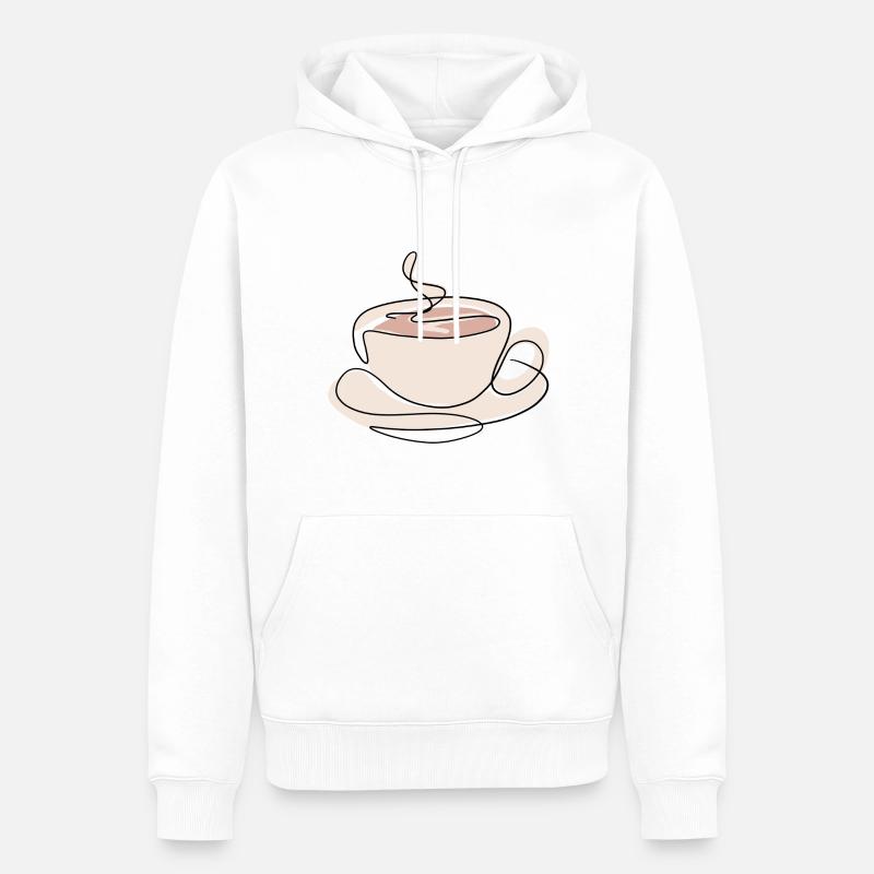 Kaffee Kaffeetasse Kaffeetrinker Kaffeeliebhaber - Männer Premium Bio Hoodie - Weiß