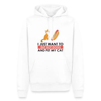 Hot Dog et chats Love Cat Lovers Cadeau - Sweat à capuche Premium bio Homme - blanc - Devant - Nico (187cm)