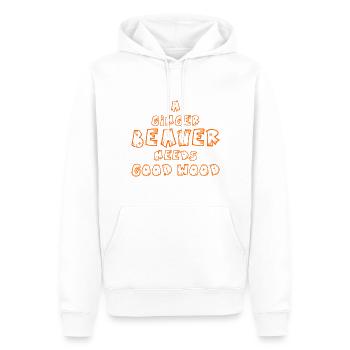 A ginger Beaver needs good Wood Frauen Sprüche - Männer Premium Bio Hoodie - Weiß - Vorne - Nico (187cm)