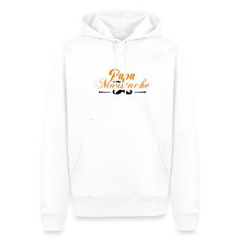 papa moustache, Idée cadeau d'élégance. - Sweat à capuche Premium bio Homme - blanc - Devant - Nico (187cm)