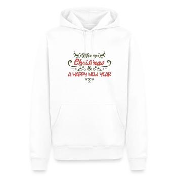 Frohe Weihnachten. Frohes neues Jahr!!. Weihnachtsgeschenk. - Männer Premium Bio Hoodie - Weiß - Vorne - Nico (187cm)