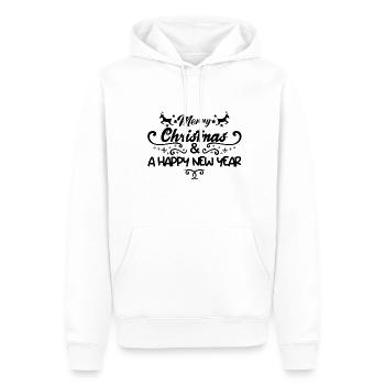 Frohe Weihnachten. Frohes neues Jahr!!. Weihnachtsgeschenk. - Männer Premium Bio Hoodie - Weiß - Vorne - Nico (187cm)
