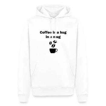 coffee is my love language - Männer Premium Bio Hoodie - Weiß - Vorne - Nico (187cm)