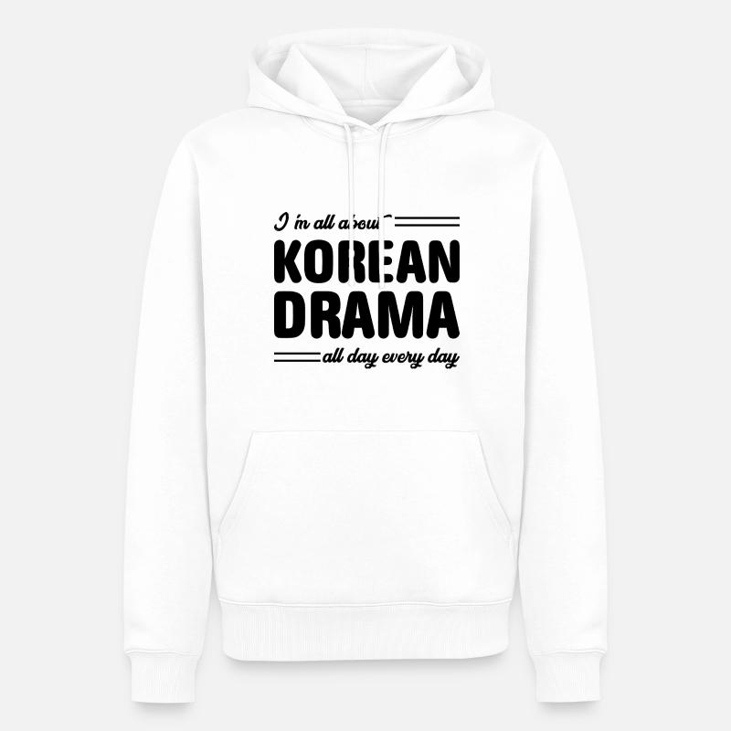 K-Drama Kdrama Drame coréen Corée Hallyu K-Drama - Sweat à capuche Premium bio Homme - blanc