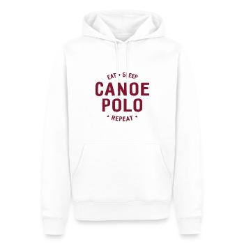 Eat Sleep Canoepolo Repeat - Kanupolo - Kajak - Männer Premium Bio Hoodie - Weiß - Vorne - Nico (187cm)