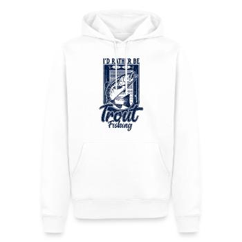 Ich wäre lieber Forellenfischen lustiger Fischer - Männer Premium Bio Hoodie - Weiß - Vorne - Nico (187cm)