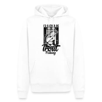 Ich wäre lieber Forellenfischen lustiger Fischerangler - Männer Premium Bio Hoodie - Weiß - Vorne - Nico (187cm)