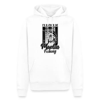 I'd Rather Be Marlin Fish Sea Fishing Fisherman - Men’s Premium Organic Hoodie - white - Front - Nico (187cm)